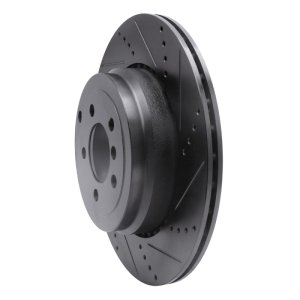 Land Rover Range Rover Brake Rotor (1) - Rear Right - R1 Concepts - Drilled & Slotted - Black - `10-`12